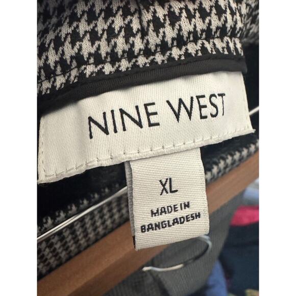 Nine West Career Pants Houndstooth Pointe Pant XL Y2k Elastic Waist High Waist - Picture 6 of 7